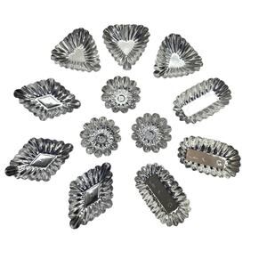 Vintage Sweden Aluminum Tart Molds Set of 12 Scalloped Fluted Aspic Baking Tins